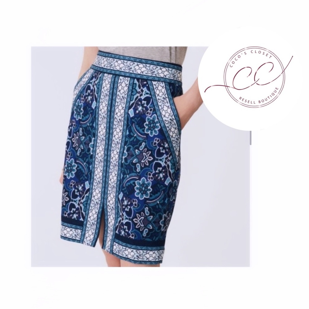 ANN TAYLOR Loft Stained Glass Pencil Skirt
